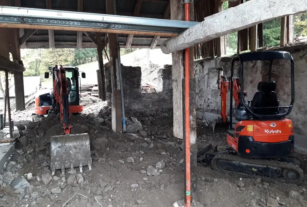 Terrassement pour rénovation châlet d&rsquo;alpage